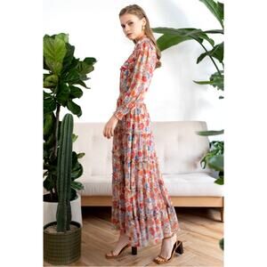 Chicwish Floral Button Front Maxi Dress – Size Small Wild Bloom